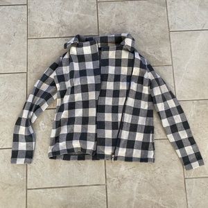 Chaps Grey & White Plaid Shacket